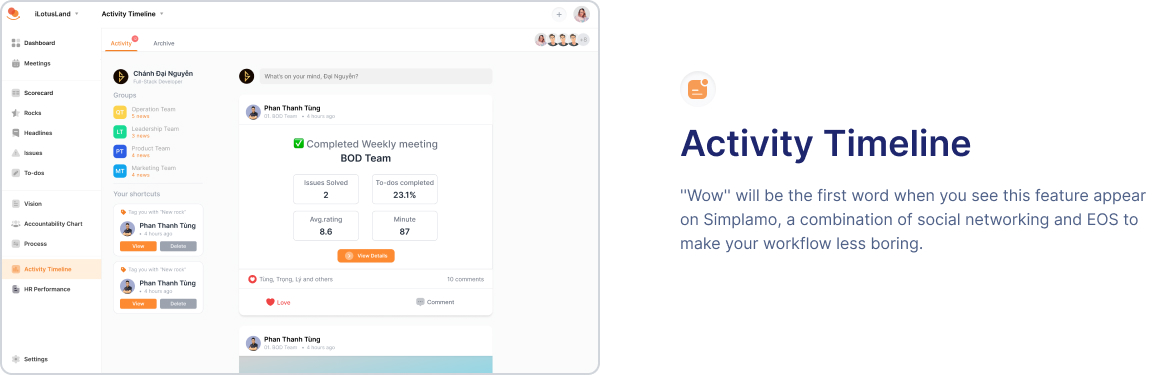 New Feature Activity Timeline